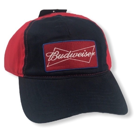 90s Budweiser Trucker Cap embroidered adjustable blue Red Logo embroidered - Picture 2 of 12